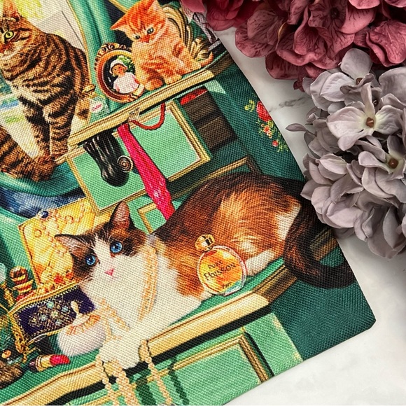 Eco-Friendly Cats Playing Dress Up Folding Tote Bag - Picture 9 of 16